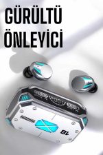 Kablosuz Powerbankli Oyuncu Kulaklığı Gürültü Önleyici - Görsel 4