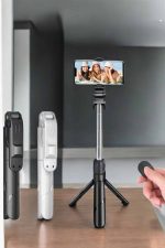 Selfie Çubuğu Tripod Kumandalı Telefon Tutucu Siyah - Görsel 5