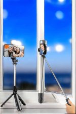 Selfie Çubuğu Tripod Kumandalı Telefon Tutucu Siyah - Görsel 4