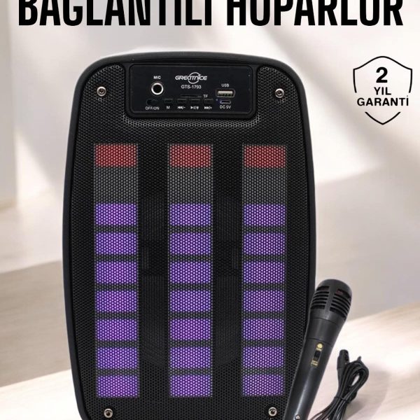 Bluetooth Hoparlör RGB Işıklı USB SD Kart Girişli Taşınabilir