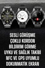 Akıllı Saat Titreşimli Amoled Ekran Uyku ve Sağlık Takibi Sesli Görüşme - Görsel 2