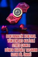 Stres Çarklı Bluetooth Kulaklık Kablosuz Kırmızı Yüksek Ses Kaliteli - Görsel 4