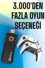 8K Android TV Gme Stick Video Oyun Konsolu Aile Retro 35000 Oyunlu Çift Kollu - Görsel 2