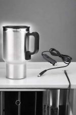 Kettle Kapaklı Araç İçi Termos Tüm Arabalara Uyumlu Çakmaklık Girişli Su Isıtıcı Bardak - Görsel 2