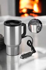 Kettle Kapaklı Araç İçi Termos Tüm Arabalara Uyumlu Çakmaklık Girişli Su Isıtıcı Bardak - Görsel 3