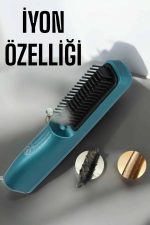 Fön Tarak Sıkı Dişli Şarjlı Taşınabilir Saç Düzleştirici - Görsel 2