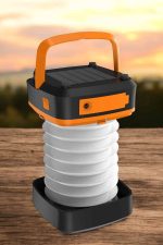 Güneş Enerjili Led Lamba Kamp Lambası Katlanabilir Lamba USB Şarjlı - Görsel 2