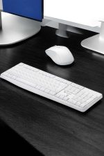 Beyaz Kablosuz Klavye Fare Seti Kablosuz Fare USB Alıcı PC Uyumlu - Görsel 3