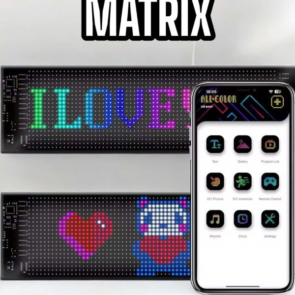 Otomobil Uyumlu Led Matrix Dijital Ekran Bluetooth Bağlantılı 16X24