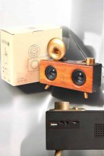 Bluetooth Hoparlör Ahşap Klasik Retro Gramofon Bluetooth Müzik Kutusu - Görsel 5