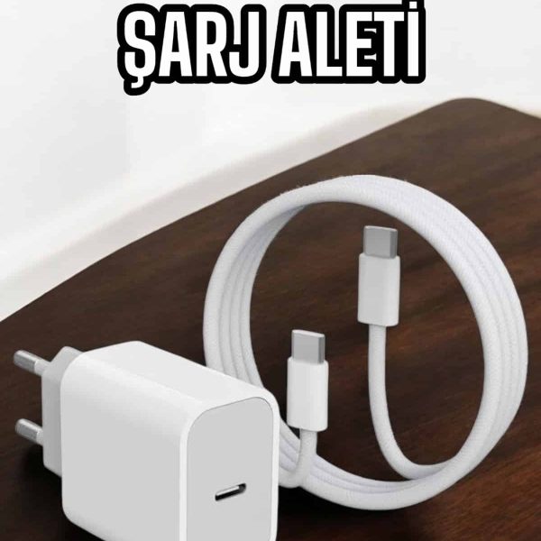 Şarj Aleti İOS 15/15 Pro Max Uyumlu Şarj Adaptörü ve Kablosu