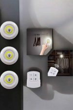 Spot Lamba Led Işık 3&apos;lü Uzaktan Kumandalı Pilli Yapışkanlı Kablosuz - Görsel 4