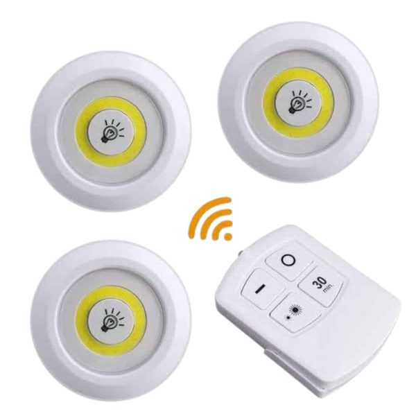 Led Lamba 3&apos;lü Uzaktan Kumandalı Yapışkanlı