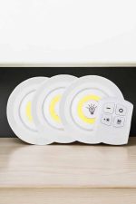 Spot Lamba Led Işık 3&apos;lü Uzaktan Kumandalı Pilli Yapışkanlı Kablosuz - Görsel 2