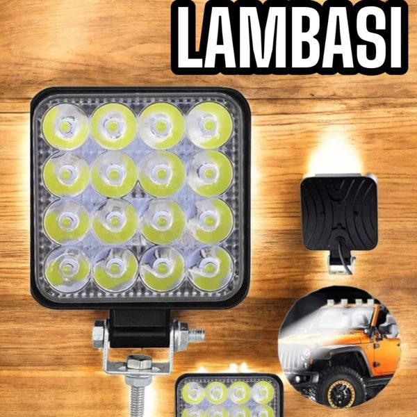 Tepe Lambası Tüm Araç Tiplerine Uygun Çalışma Lambası 16 Ledli