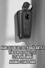 Makaralı Bluetooth Kulaklık Kulak İçi Android iOS Uyumlu Titreşimli - Görsel 2