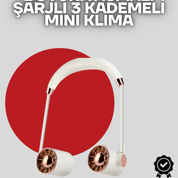Boyuna Asılan Taşınabilir Küçük Fan | Turbo Motor, 5 Kanat, Katlanabilir Gövde