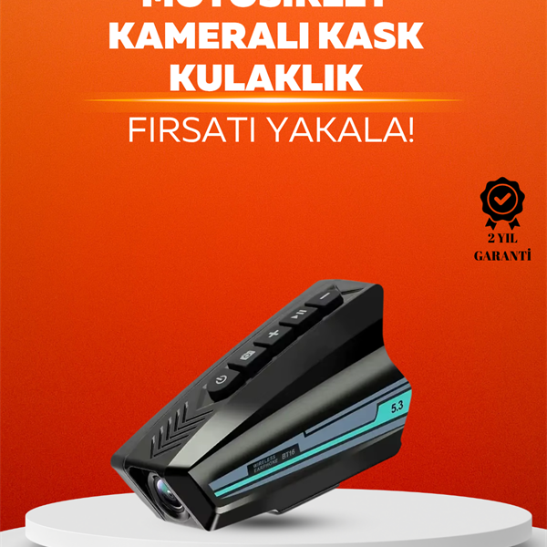 BT16 Akıllı Kask Kamerası – 1080P HD, Bluetooth 5.3, IP65 Su Geçirmez