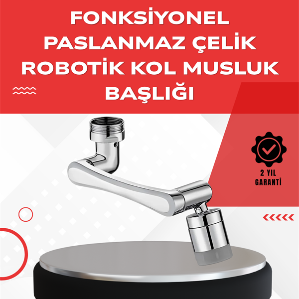 Çift Su Akış Modlu Musluk Başlığı – 360° + 720° Tam Dönebilen 3 Kollu Yapı