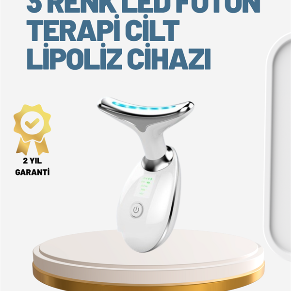 Cilt Yenileyici Şarjlı Güzellik Aleti – Pozitif/Negatif İyon, Titreşimli Masaj ve Kırmızı-Mavi-Yeşil Işıkla