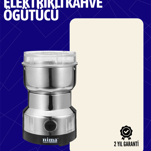 Elektrikli Sessiz Kahve Öğütücü | Çok Fonksiyonlu, 200W, AB Fişli, Kolay Temizlenir