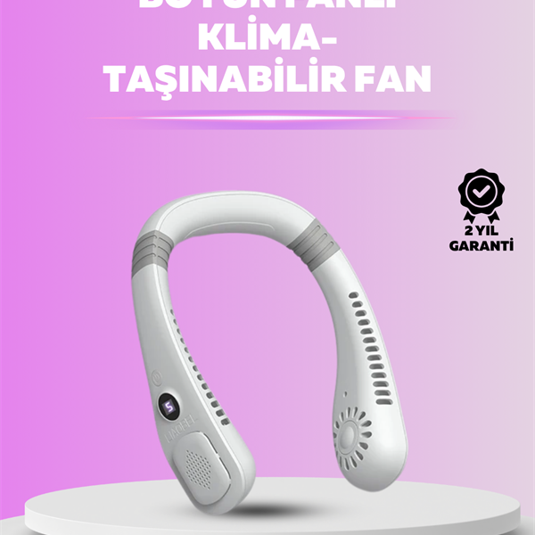 Giyilebilir Bladeless Boyun Fanı | 360° Serinlik, 5 Kademe Rüzgar, USB Şarjlı Sessiz Mini Klima