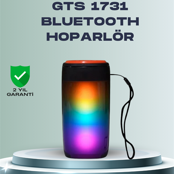 GTS 1731 Kablosuz Hoparlör – LED Işık, FM Radyo, TF Kart ve USB Girişli