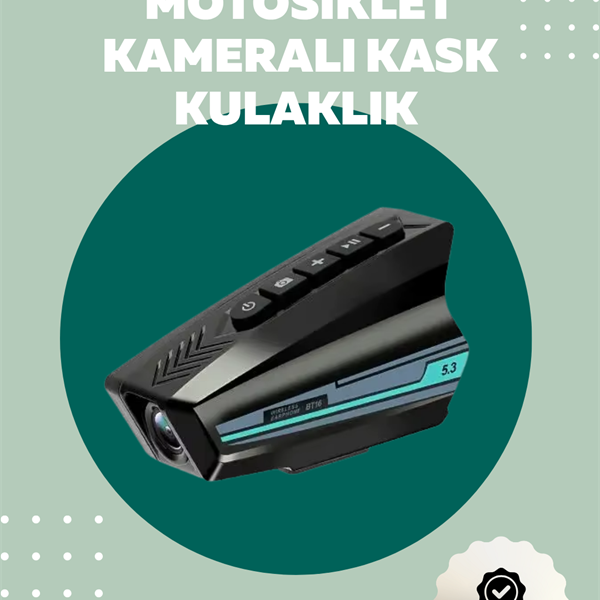 IP65 Sertifikalı Kask Kamerası – Geniş Açı Lens, Bluetooth 5.3