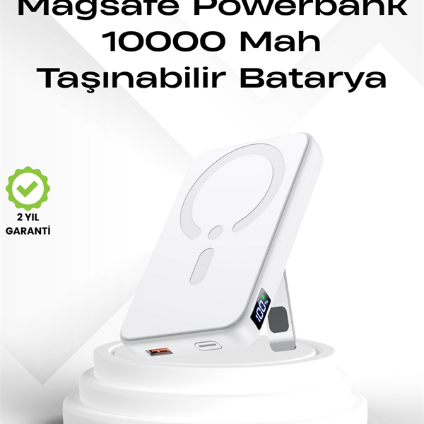 Kablosuz MagSafe Powerbank – iPhone Uyumlu, 10000 mAh, Isı Dağılımlı