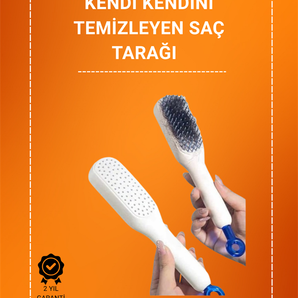Kafa Derisi Masajlı Saç Tarağı – Kendini Temizleyen, Anti-Statik