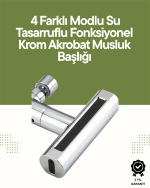 Krom Musluk Başlığı | 4&apos;ü 1 Arada Su Çıkışı | Kolay Montajlı