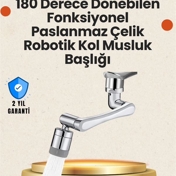 Lavabo ve Mutfaklar İçin 1080 Derece Döner Musluk Başlığı – Pirinç Gövdeli
