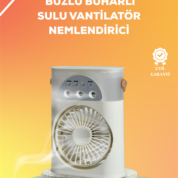 Mini Klima Fan | USB&apos;li, 7 Renk Gece Işığı, 3&apos;ü 1 Arada Fonksiyon