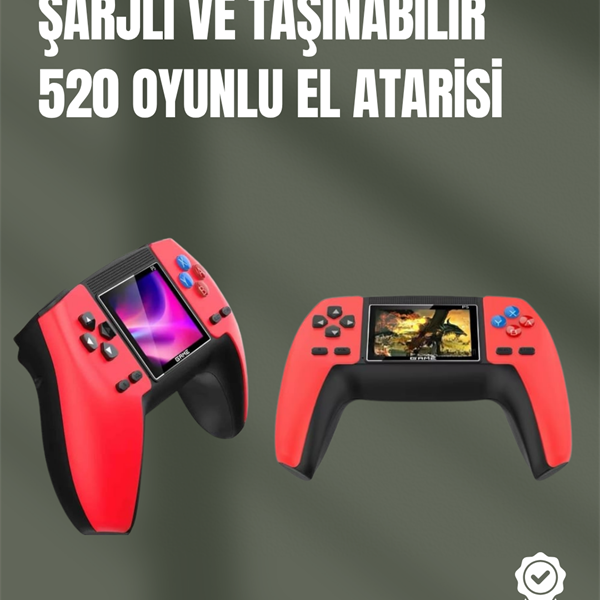 P5 GamePad Retro Konsol – Nostaljik Oyun Deneyimi, 520 Klasik Oyun Seçeneği