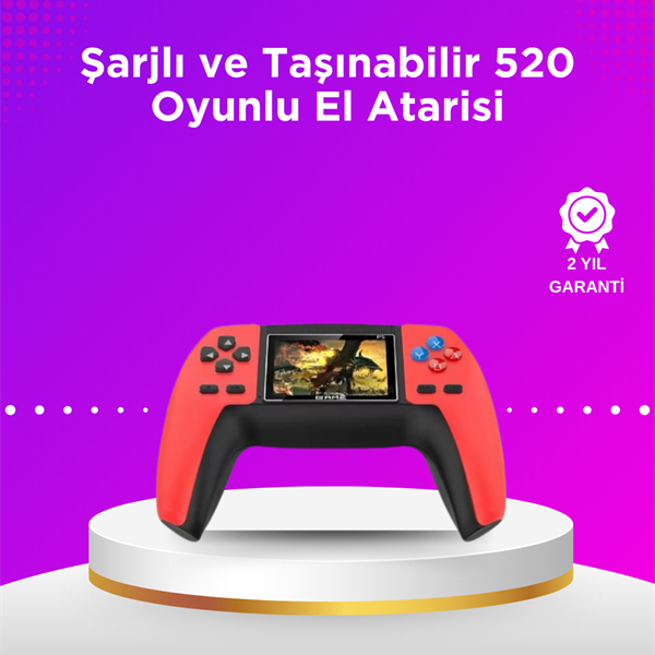 P5 Taşınabilir Retro Konsol – 520 Oyun, Ergonomik Tasarım, Nostaljik Eğlence