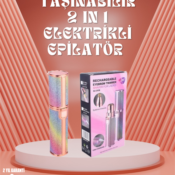 Paslanmaz Çelik Bıçaklı USB Epilatör – Kaş, Üst Dudak ve Çene Tüy Temizleyici