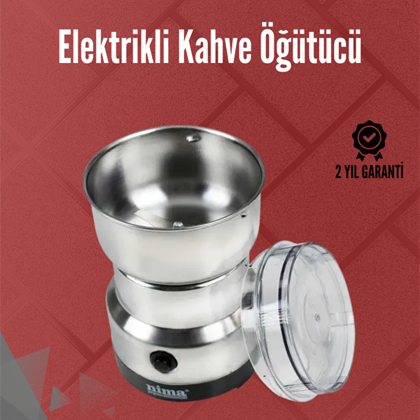 Paslanmaz Çelik Elektrikli Kahve Değirmeni | Sessiz, Hızlı, Çok Amaçlı Öğütücü (200W)