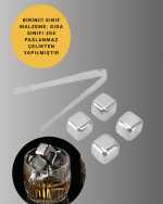 Yeniden Kullanılabilir 304 Çelik Metal Buz Küpleri 4&apos;lü Set - Görsel 5