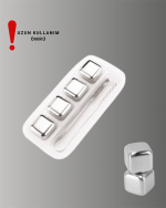 Yeniden Kullanılabilir 304 Çelik Metal Buz Küpleri 4&apos;lü Set - Görsel 3