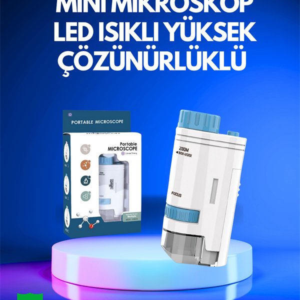 PMMA Optik Lensli Kompakt Taşınabilir Mikroskop