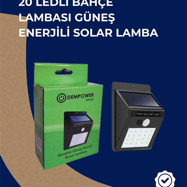 Solar Enerjili 20 LED Duvar Lambası | Hareket Sensörlü, Su Geçirmez, Kablo Gerektirmez