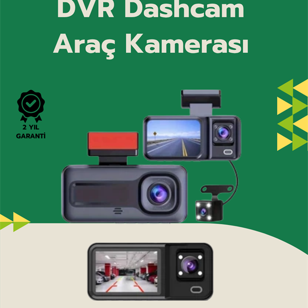 Tam Kapsamlı Araç Güvenliği: 3 Kameralı Full HD Kayıt Sistemi ile Ön, İç ve Arka Görüş