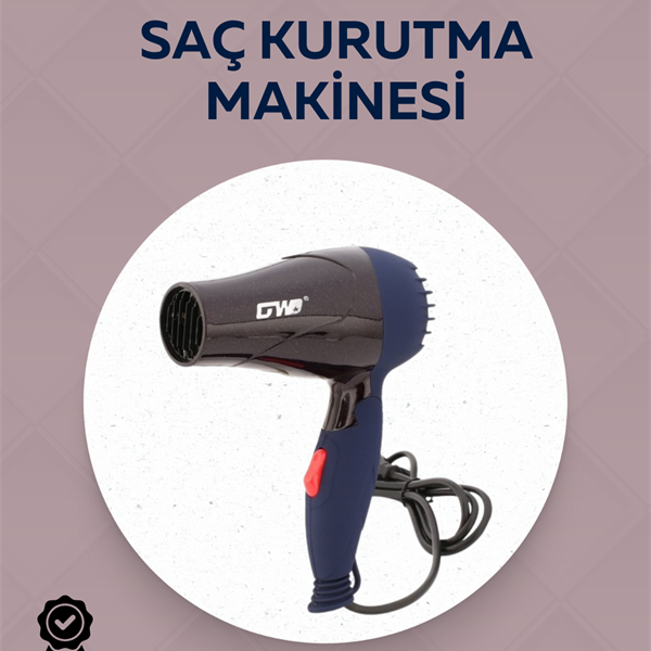 Taşınabilir Katlanabilir Saç Kurutma Makinesi | 1500W Güç, 2 Hız Ayarı, Düşük Gürültü, AB Fişli