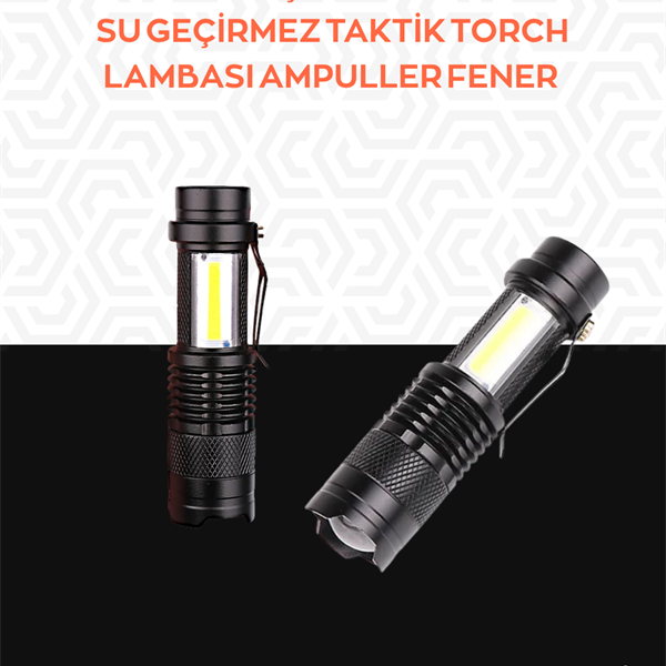 Taşınabilir Şarjlı LED Fener - 4 Modlu, 2000LM, Ayarlanabilir Odak