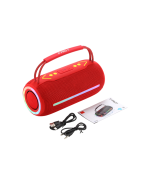 Torima Booms Box 360 RGB LED&apos;li Taşınabilir Bluetooth Hoparlör – Kırmızı, USB/TF Destekli - Görsel 3