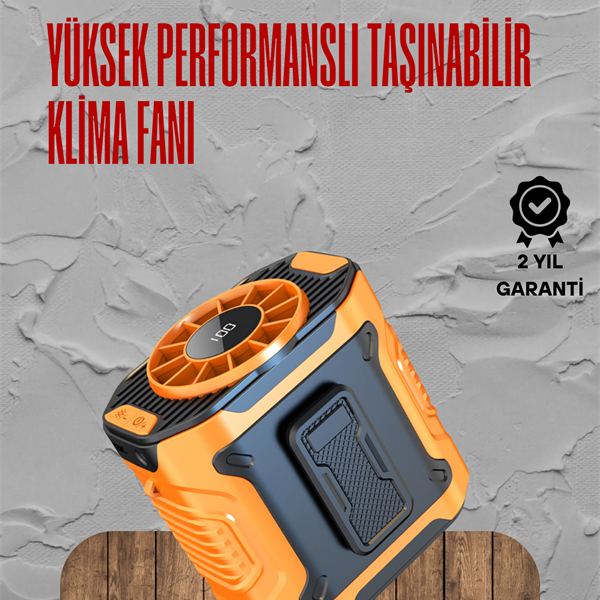 Turbo Mini Fan – Dijital Ekranlı, Sessiz & Şarjlı Serinlik!