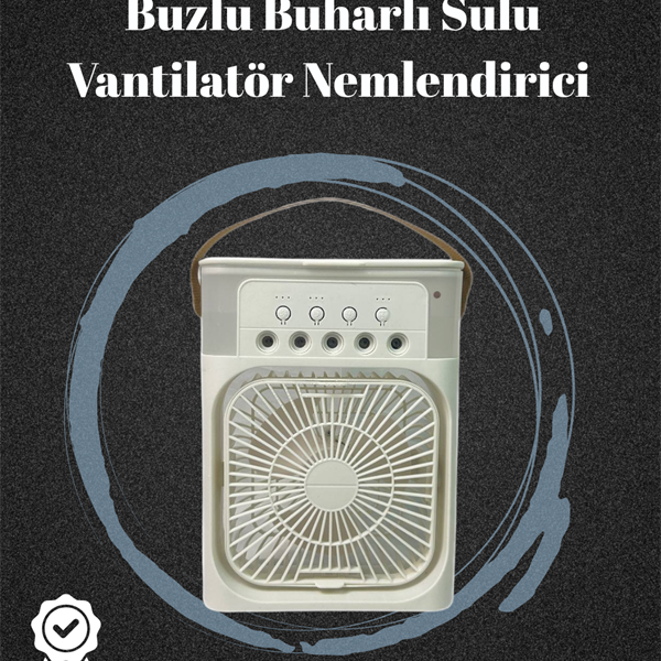 USB Bağlantılı 3&apos;ü 1 Arada Nemlendirici Mini Klima Fan | 7 Renk Işıklı