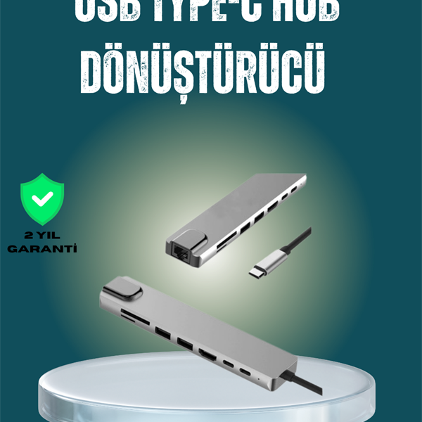USB‑C Çoklu Bağlantı Merkezi – 5 Gbps, 100‑240 V, Sağlam Eloksal Tasarım
