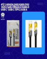 USB-C ve Lightning Uyumlu 4&apos;ü 1 Arada Kablo – 65W Hızlı Şarj, Örgülü Dayanıklı Yapı