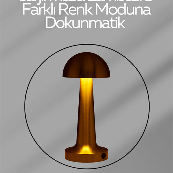 USB Şarjlı Dokunmatik LED Masa Lambası – 3 Renk Modu & Dimmer